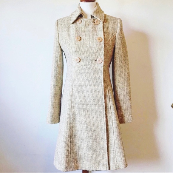 Via Jackets & Blazers - Via Herringbone Wool Pea Coat